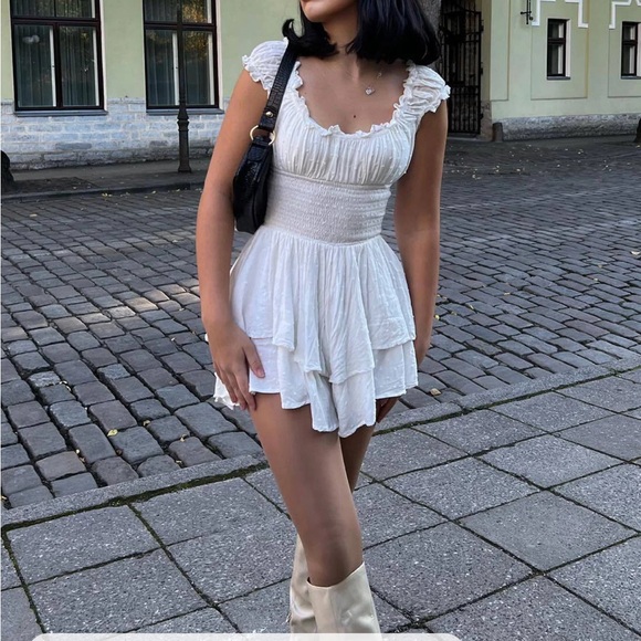 Princess Polly White Ruffle Mini Dress - Picture 1 of 11